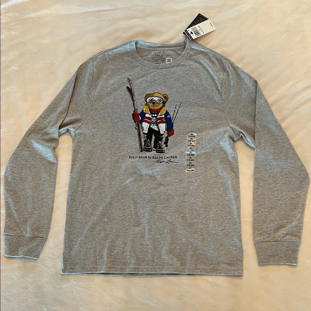Polo Ralph Lauren Ski Polo Bear Long Sleeve Shirt XL (18-20) - Picture 2 of 10